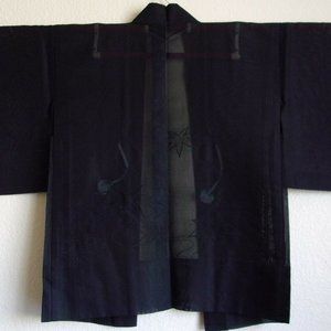Vintage KIMONO Women Black Jacket